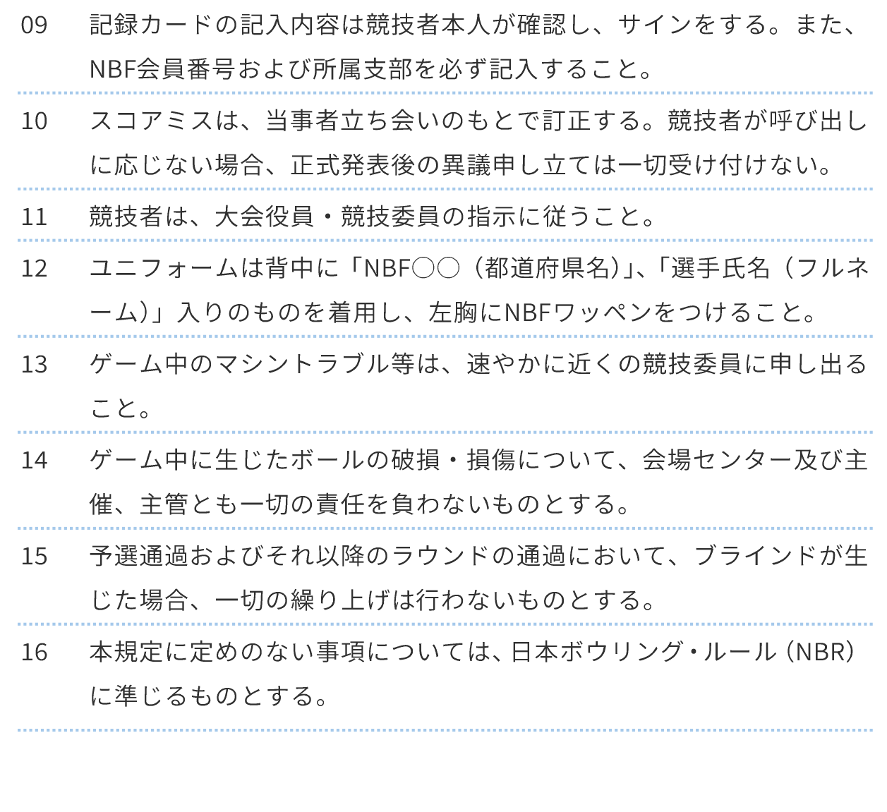 競技規定（つづき）